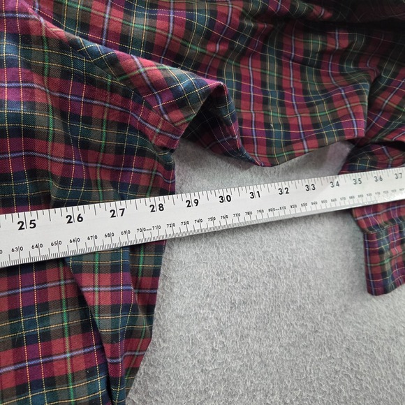 VINTAGE Ralph Lauren Men Button Up Shirt 2XB Red Plaid Classic Fit Long Sleeve - Picture 4 of 8
